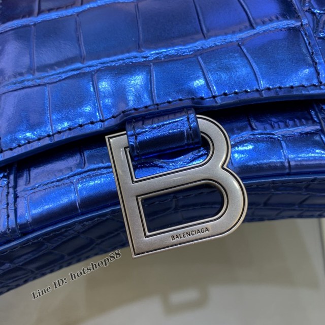 Balenciaga專櫃爆款鱷魚紋迷你女士肩背包 巴黎世家沙漏鏈條斜挎包 fyj1862